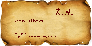 Kern Albert névjegykártya