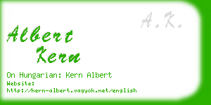 albert kern business card